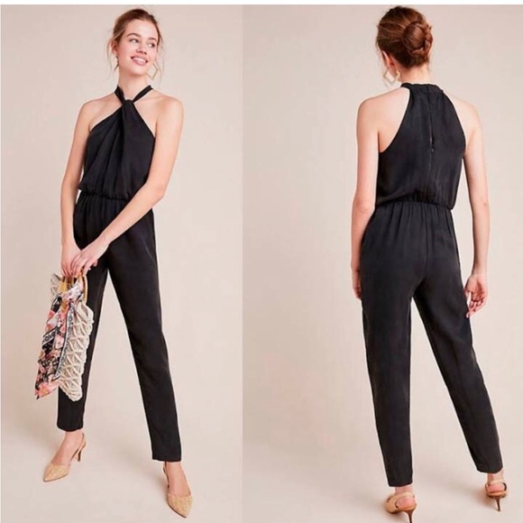 Anthropologie Greylin Black Halter Jumpsuit Women’s Medium - Picture 7 of 7
